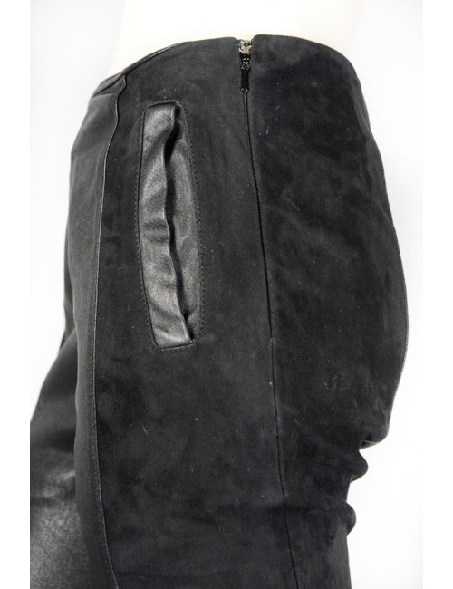Pantalon BALENCIAGA T 34 cuir stretch noir
