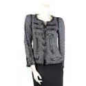 CHANEL T 36 black and white tweed jacket
