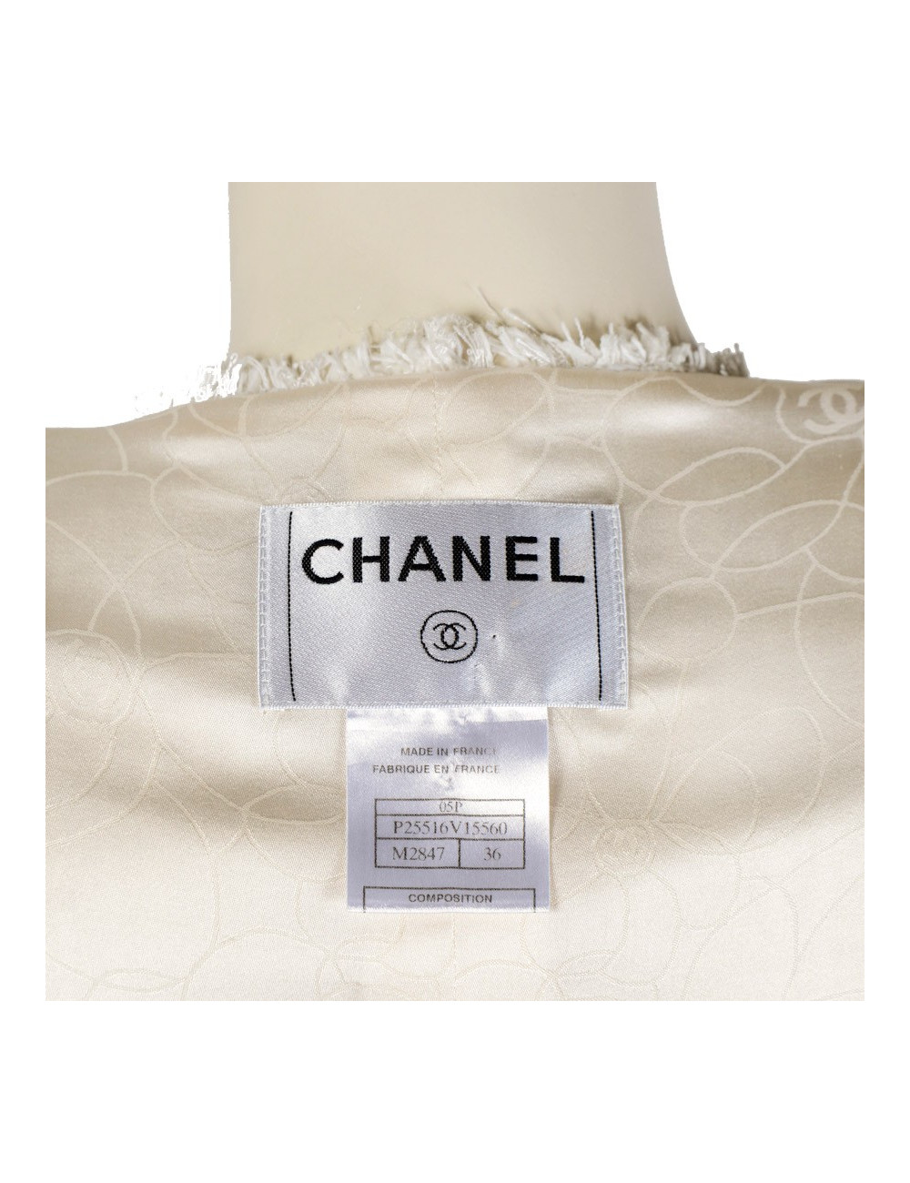 Veste CHANEL t 36 tweed blanc