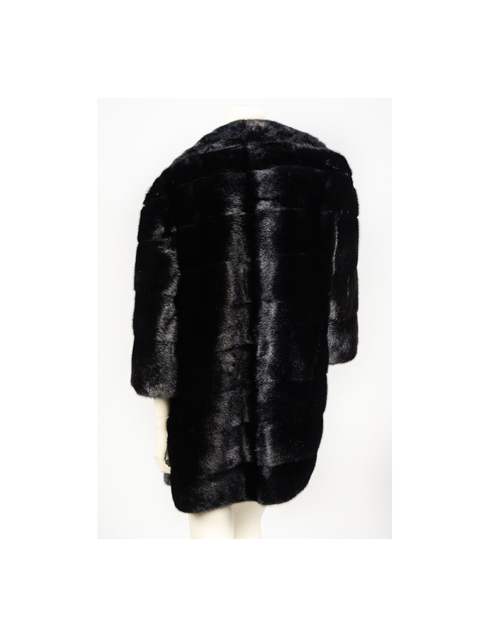 Manteau 3/4  SIMONETTA RAVIZZA en vison noir 