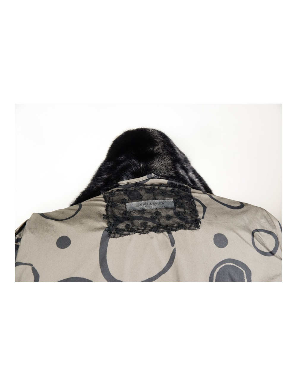 Manteau 3/4  SIMONETTA RAVIZZA en vison noir 