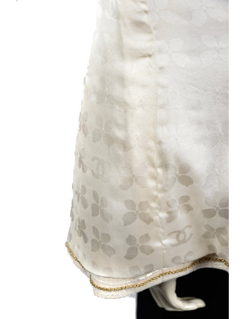 Veste CHANEL T40 beige et noir