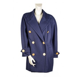 CÉLINE Navy blue wool pea coat