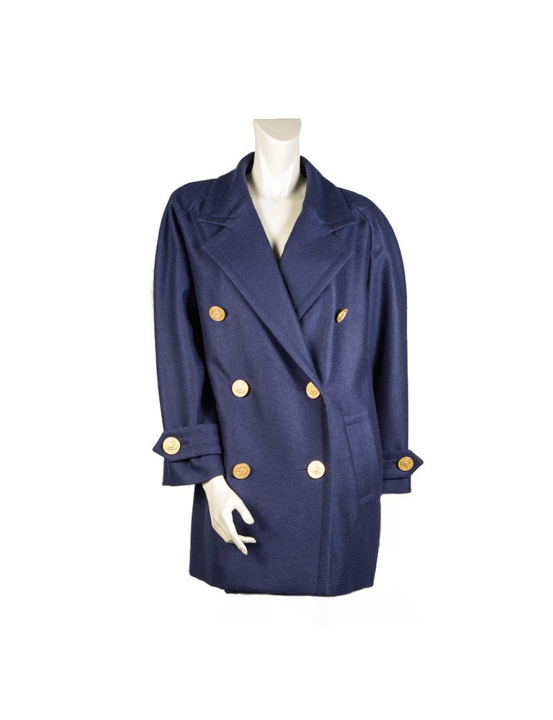 Caban CELINE laine bleue marine