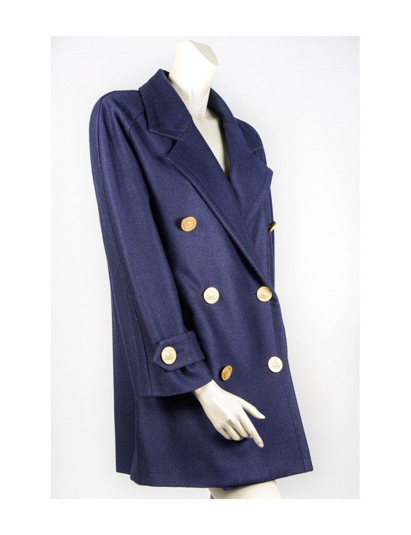 Caban CELINE laine bleue marine
