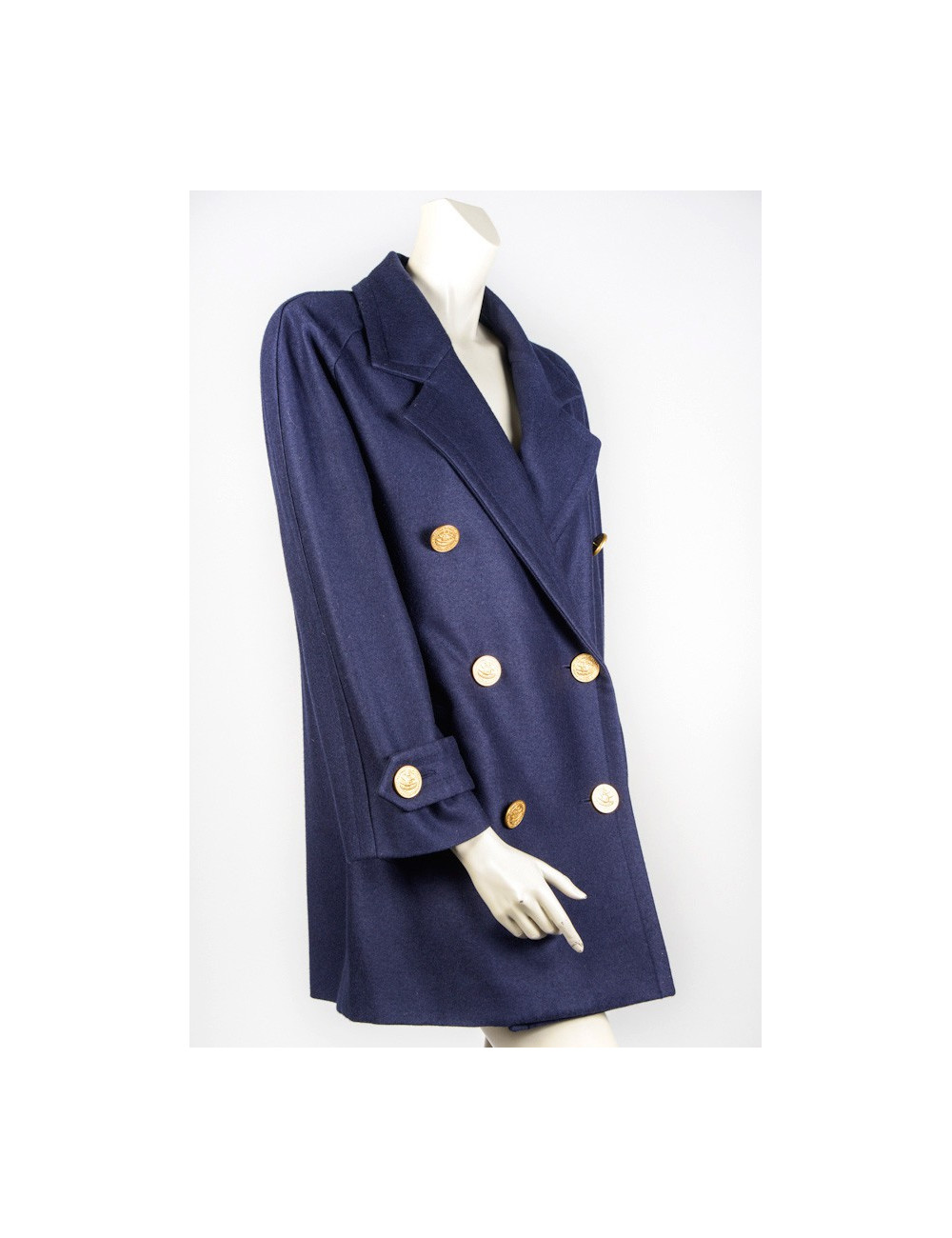 Caban CELINE laine bleue marine