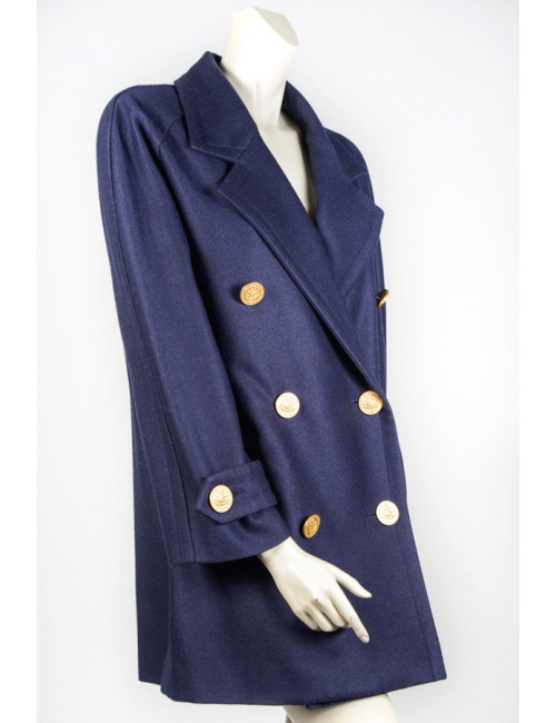 Caban CELINE laine bleue marine