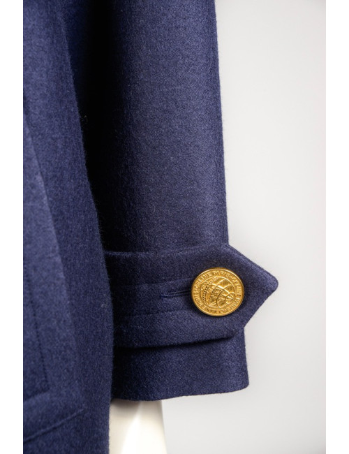 Caban CELINE laine bleue marine