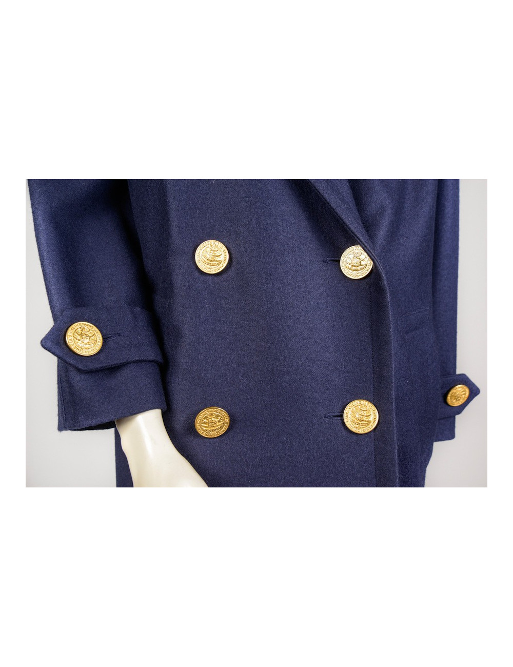 Caban CELINE laine bleue marine