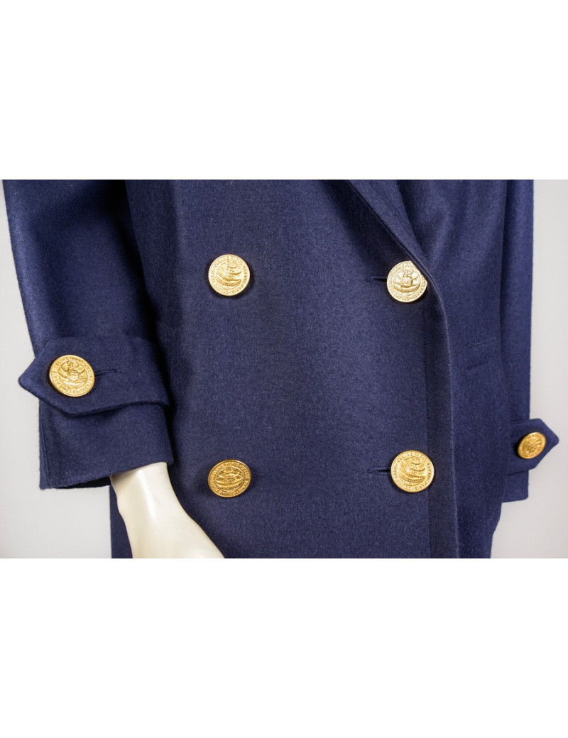 Caban CELINE laine bleue marine