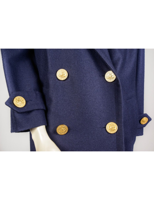 Caban CELINE laine bleue marine