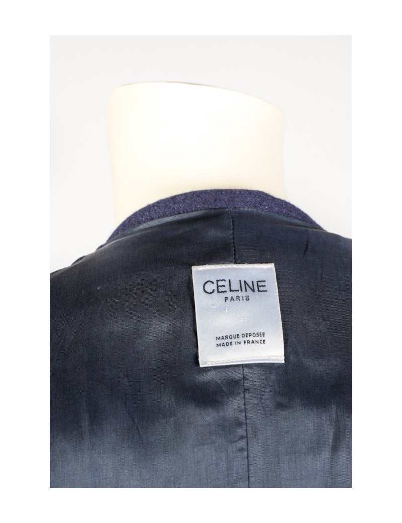 Caban CELINE laine bleue marine