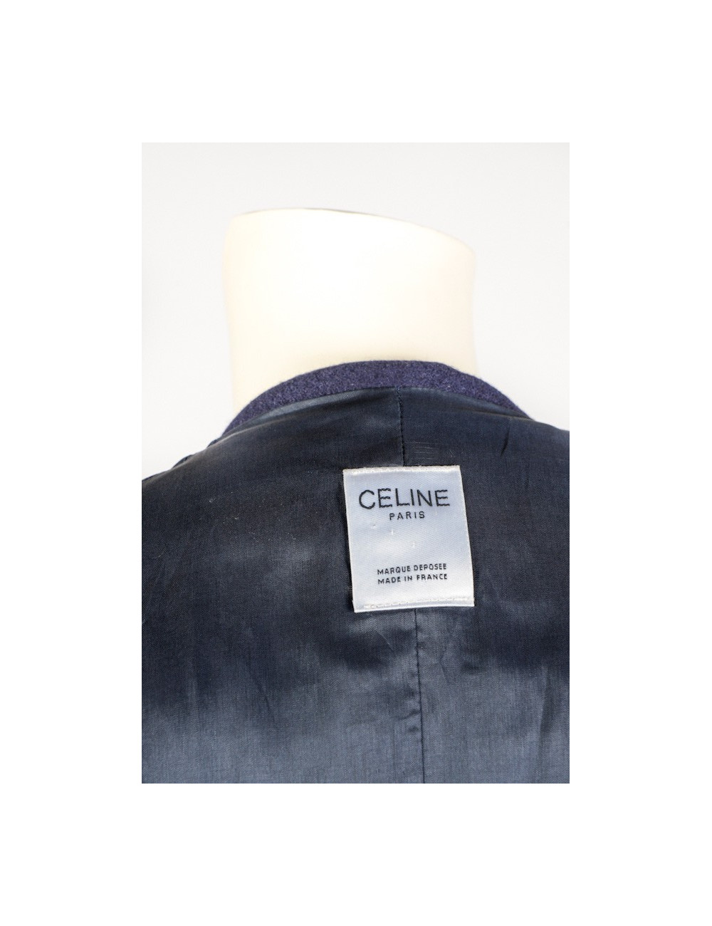 Caban CELINE laine bleue marine