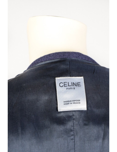 Caban CELINE laine bleue marine