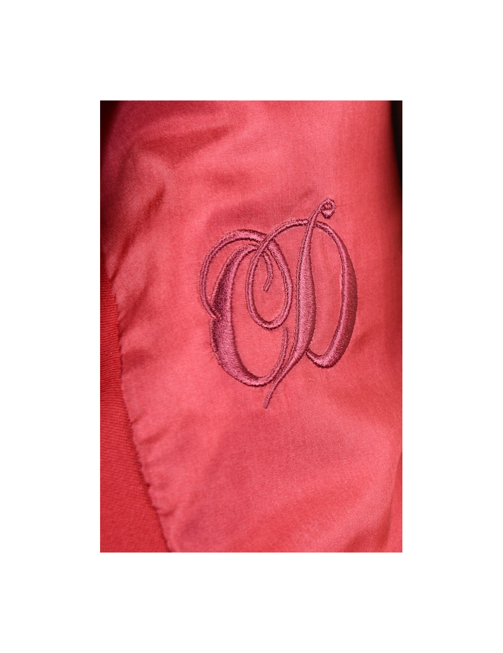 Tailleur CHRISTIAN DIOR rouge avec col en vison