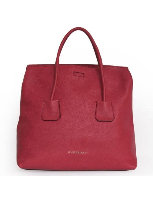 Sac BURBERRY cuir grainé framboise 