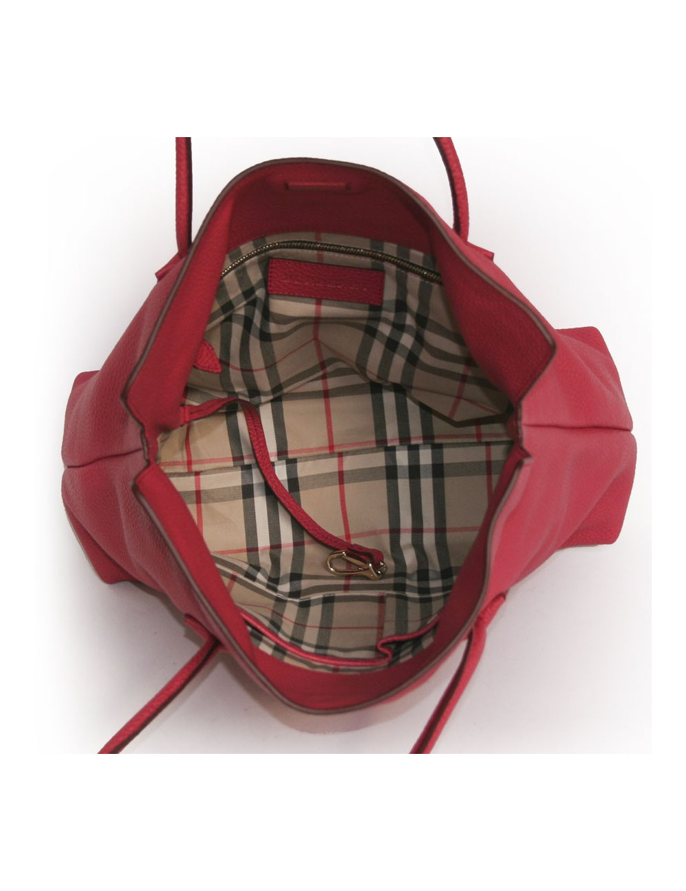 Sac BURBERRY cuir grainé framboise 