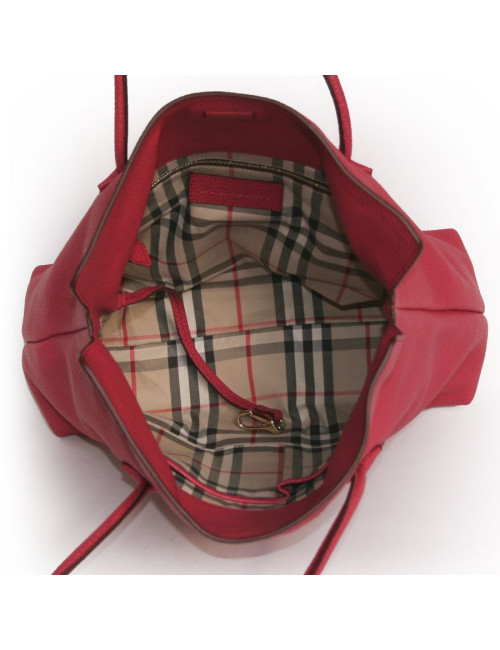 Sac BURBERRY cuir grainé framboise 