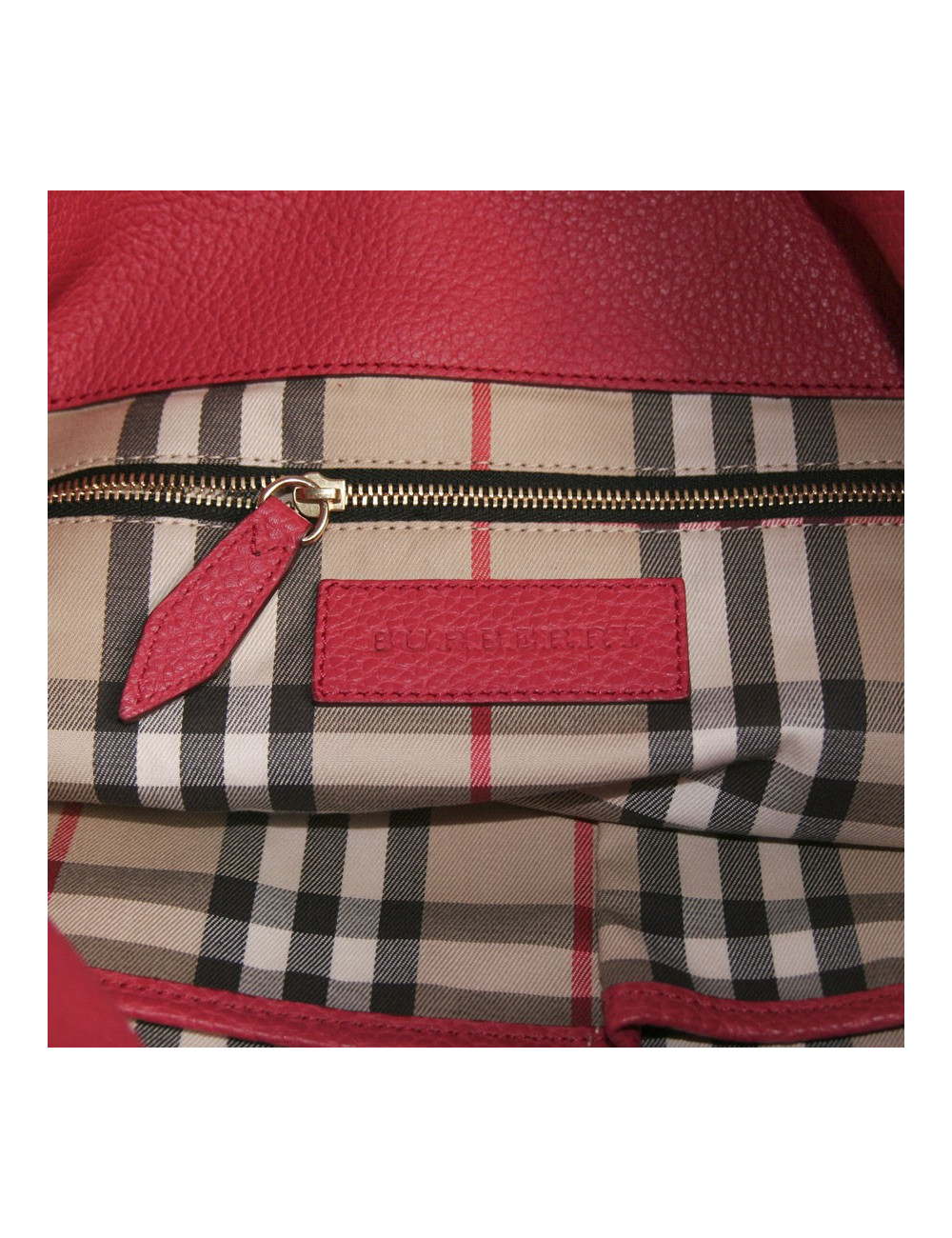 Sac BURBERRY cuir grainé framboise 