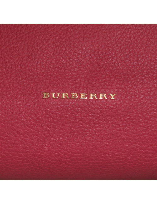 Sac BURBERRY cuir grainé framboise 