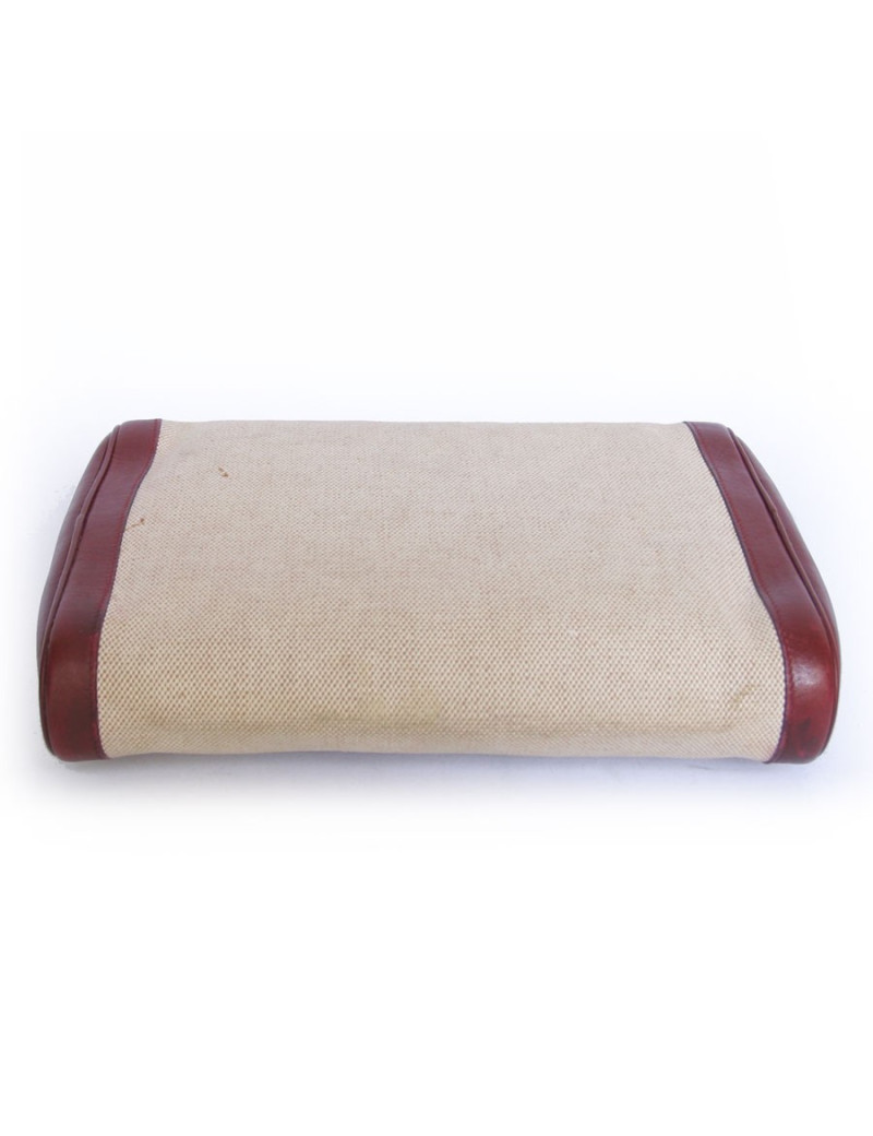 Trousse de toilette HERMES toile et cuir 