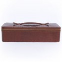 HERMES vintage jewelry box in brown crocodile leather