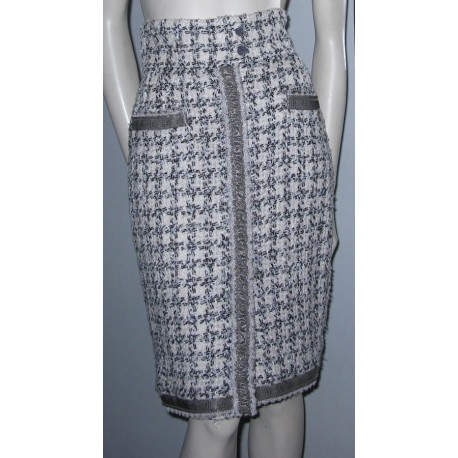 Skirt tweed herringbone CHANEL t 42