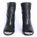 Open boots CHANEL T 37 smooth lambskin black