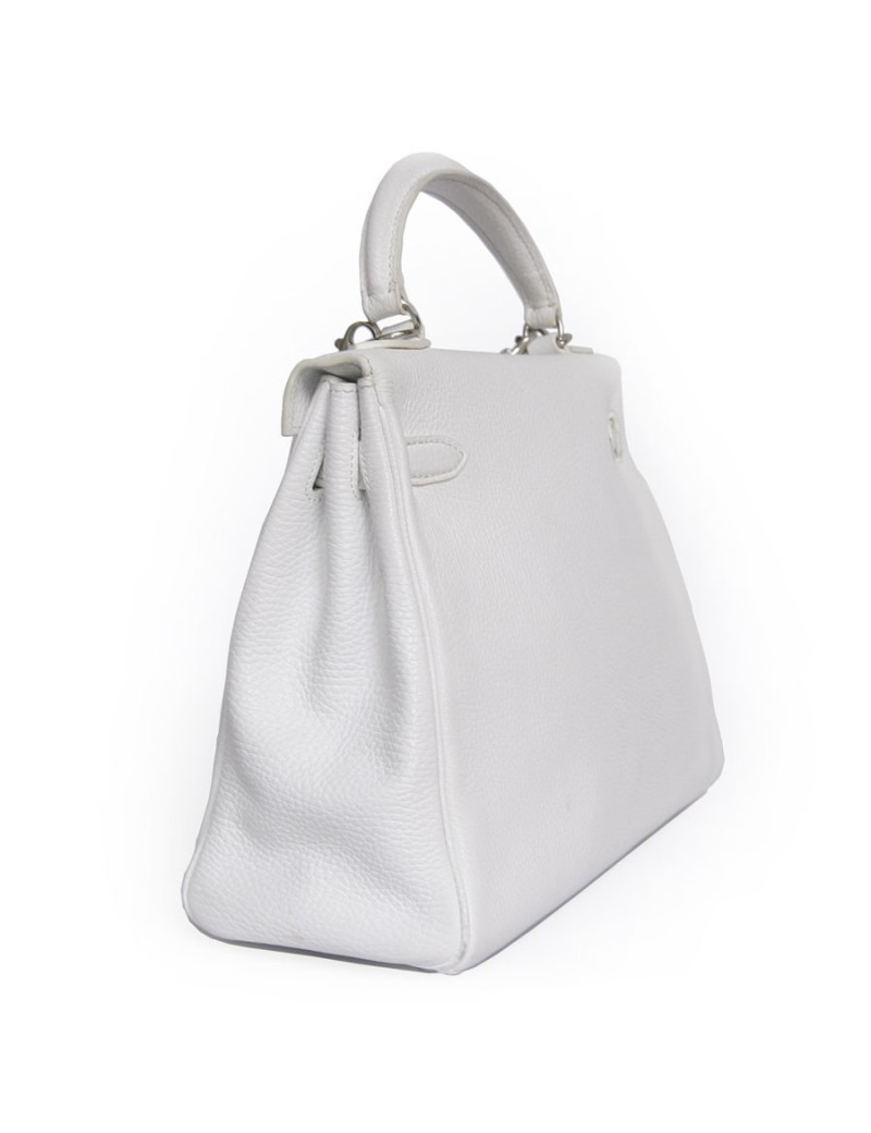 Kelly 32 HERMES taurillon clémence blanc