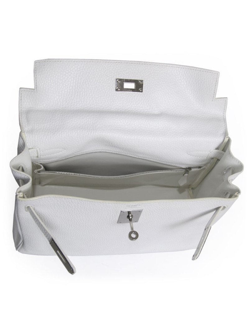 Kelly II  32 HERMES taurillon clémence blanc
