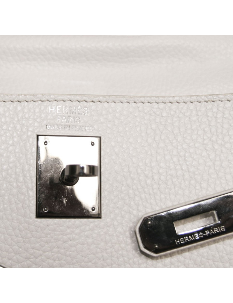 Kelly 32 HERMES taurillon clémence blanc