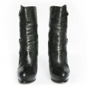 MICHAEL KORS black leather heels boots
