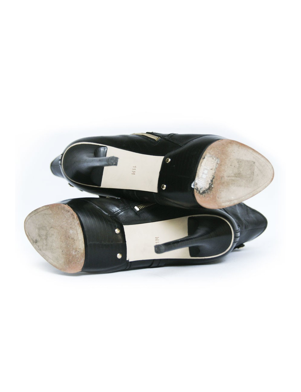 Bottines à talons en cuir noir MICHAEL KORS 