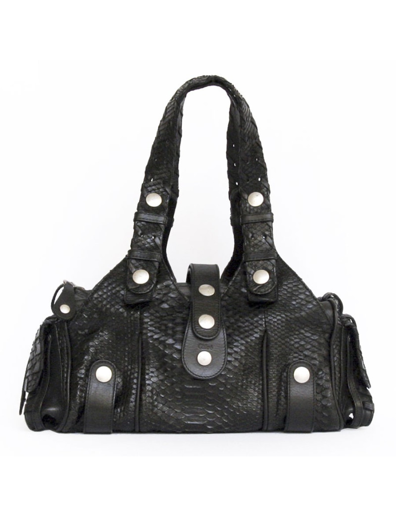 SILVERADO CHLOE black python bag