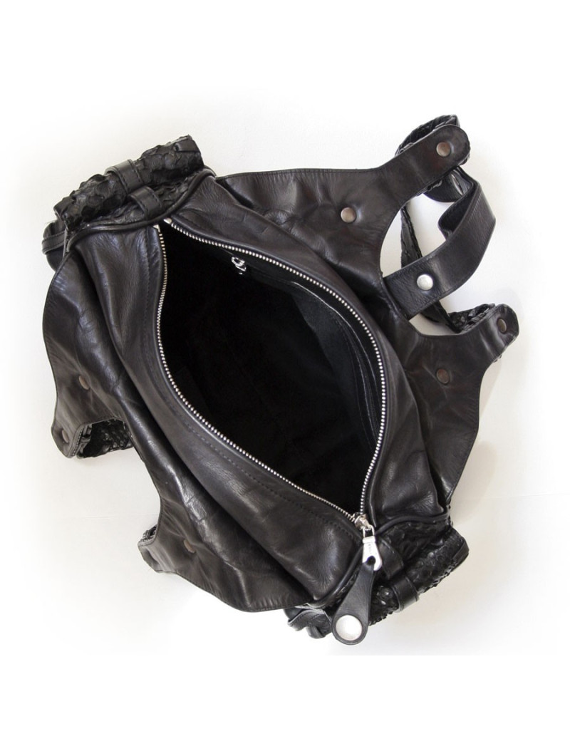 SILVERADO CHLOE black python bag