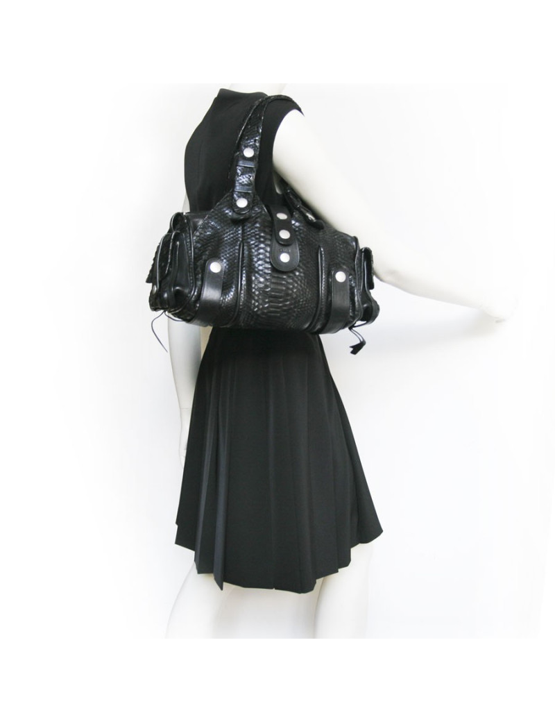 SILVERADO CHLOE black python bag