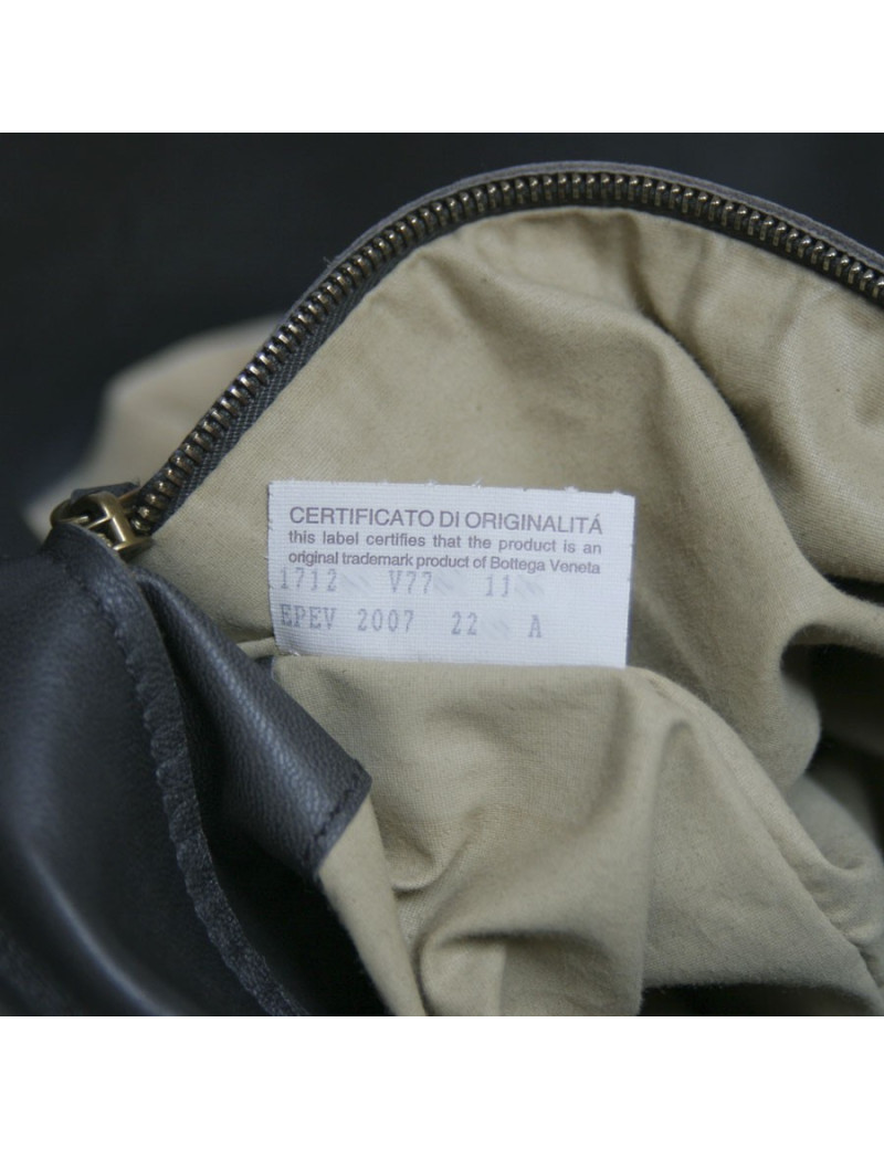 Sac BOTTEGA VENETA cuir tressé gris