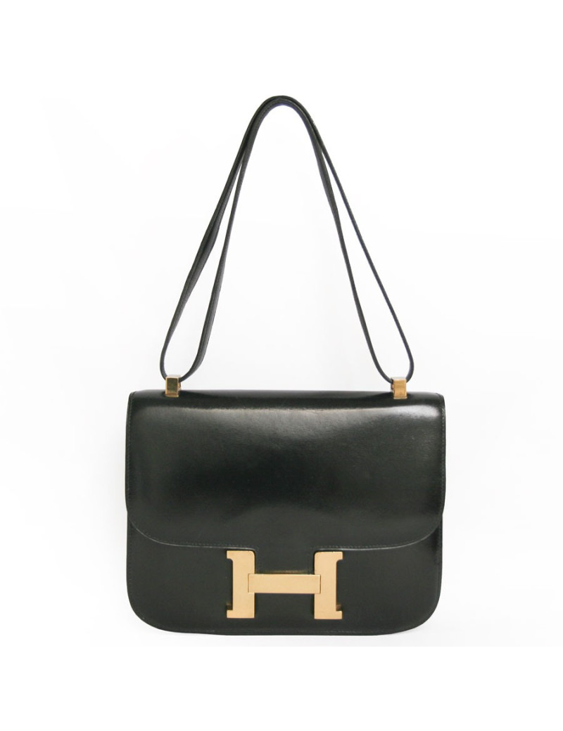Sac Constance  HERMES cuir box  noir