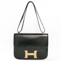 Constance HERMES leather black box bag