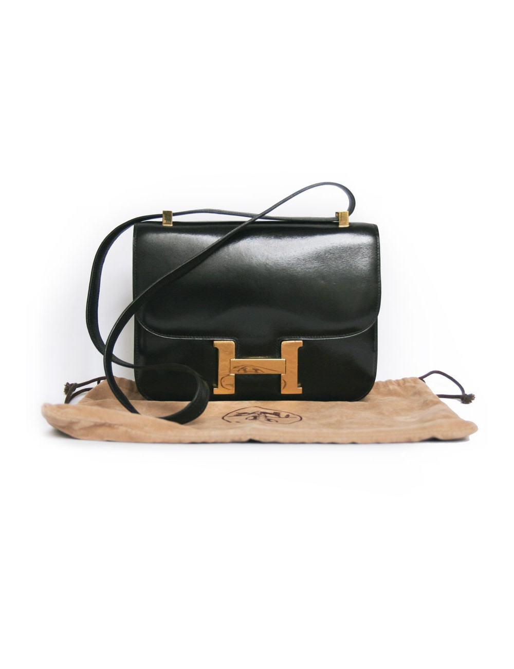 Sac HERMES cuir noir