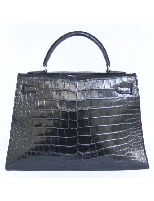 Kelly 32 jewelry Black porosus crocodile gold