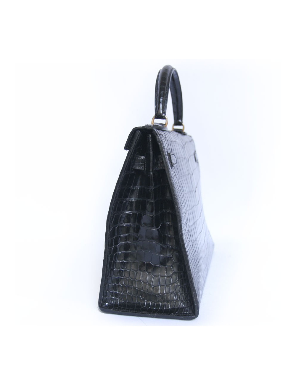 Kelly 32 jewelry Black porosus crocodile gold