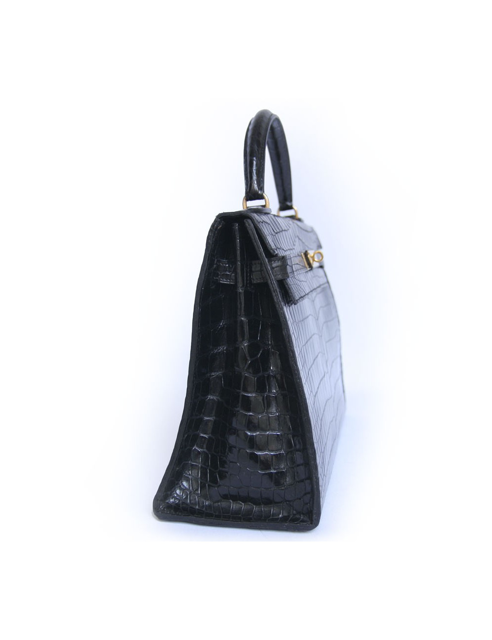Kelly 32 jewelry Black porosus crocodile gold