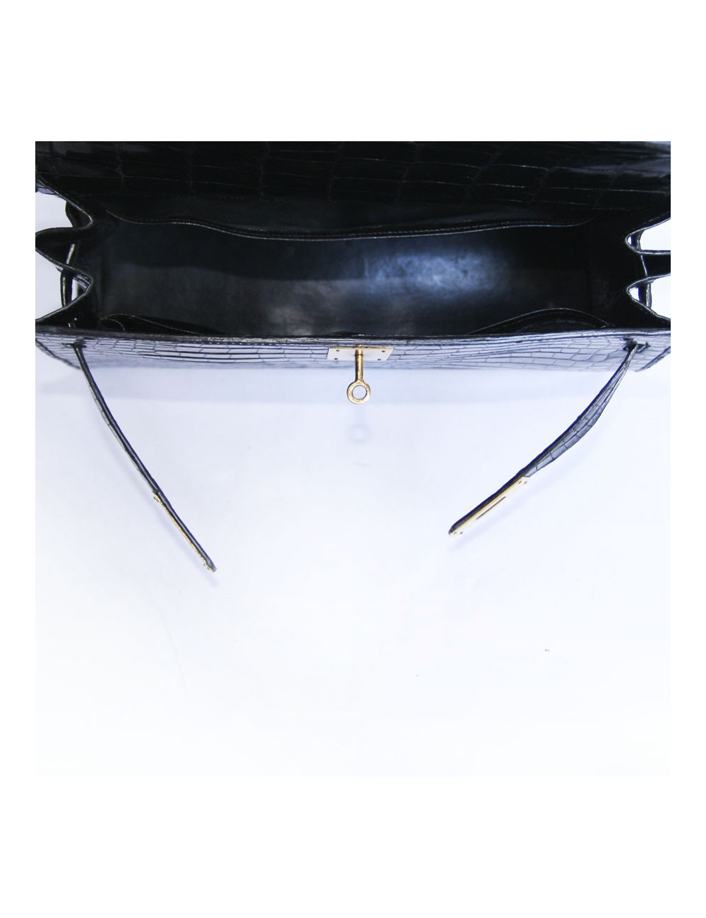 Kelly 32 jewelry Black porosus crocodile gold