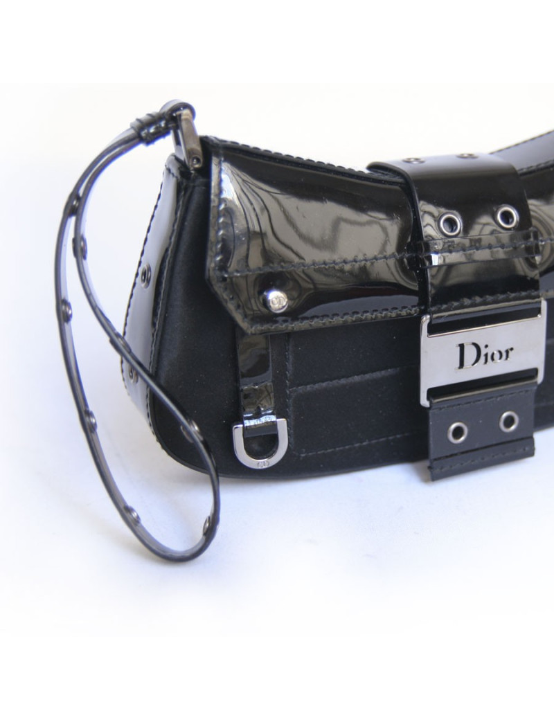 Mini sac CHRISTIAN DIOR du soir satin noir