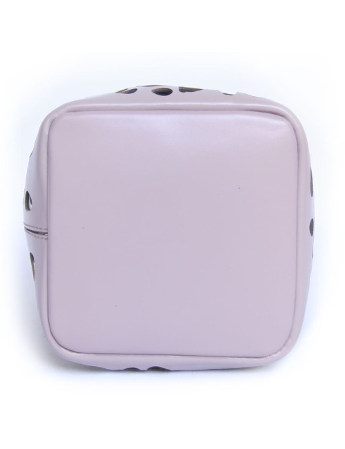 Sac seau ALAIA bicolore cuir mauve clair