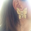  YVES SAINT LAURENT butterflies clip-on earrings in gilded metal