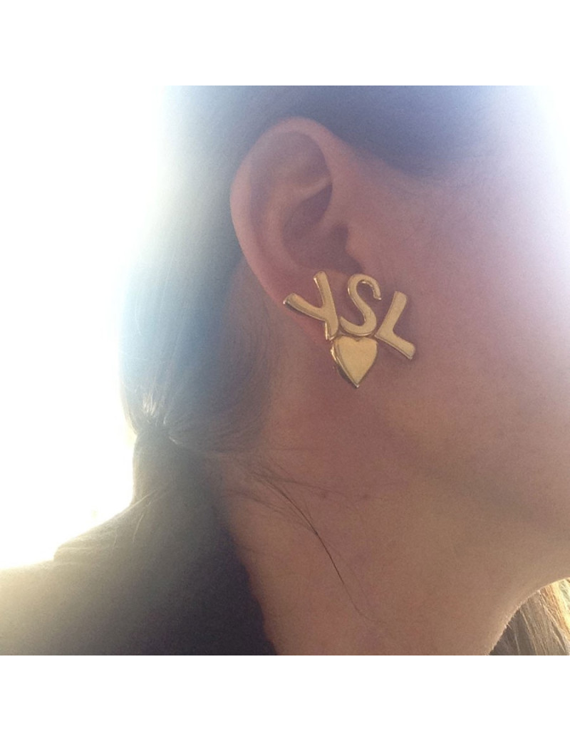 Clips "YSL" YVES SAINT LAURENT dorés