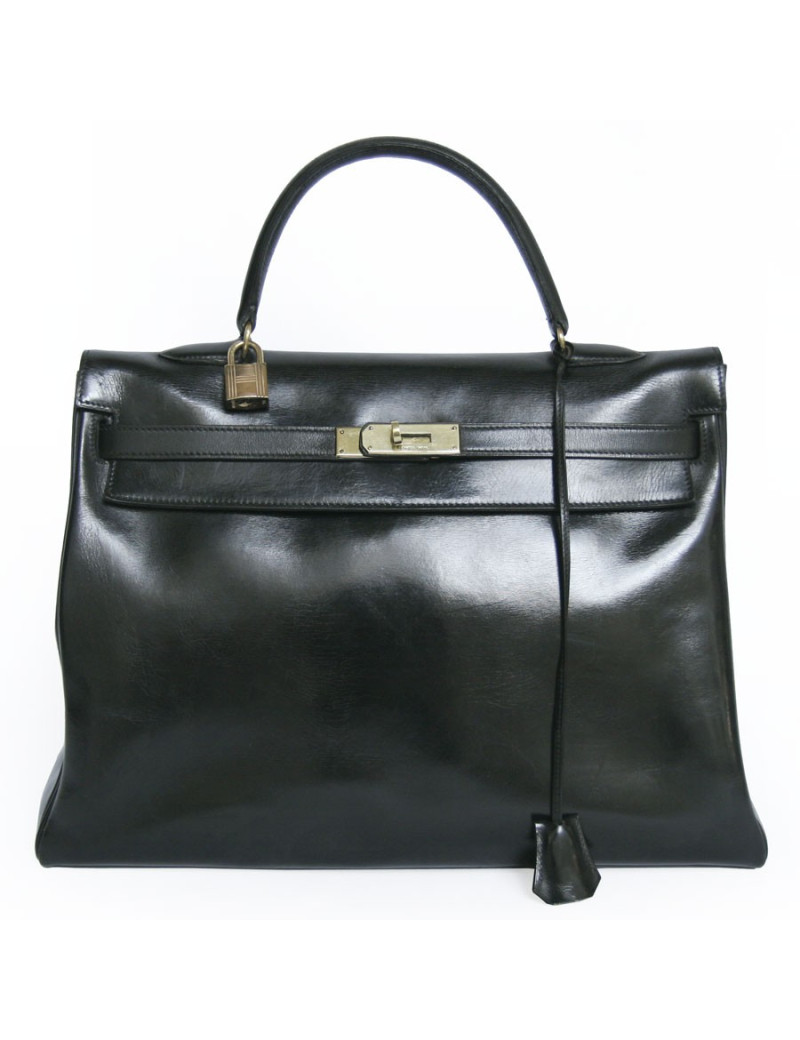 Kelly 35 HERMES box noir vintage 