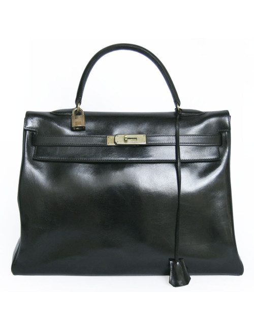 Kelly 35 HERMES box noir vintage 